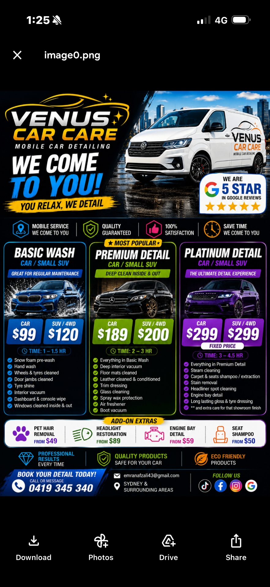 Venus Car Care mobile detailing recent work